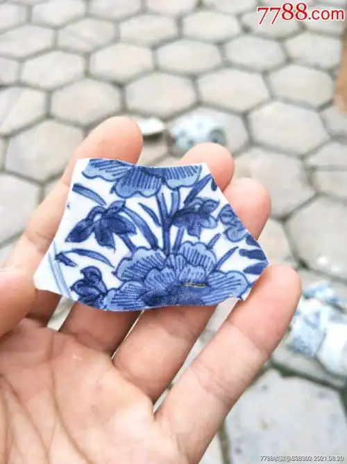 清代康熙青花赛官窑瓷片残片临清运河古玩店万枚瓷片标本馆