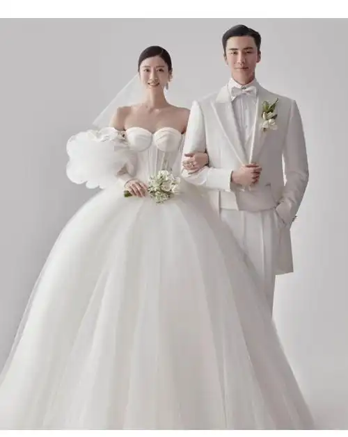 迪卡轩女装释志法式一字肩主婚纱2021新款新娘气质主题写真森系梦幻仙