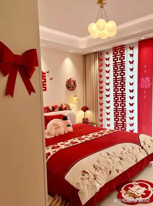 河南一对新人婚房,布置得喜而不俗,0气球布置氛围感满满呀