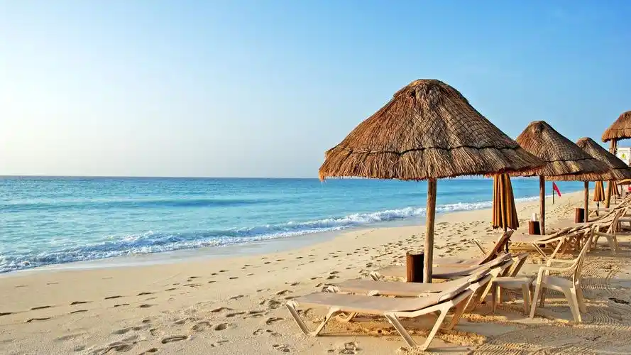 壁纸 热带,大海,沙滩,椅子,遮阳伞 2560x1600 hd 高清壁纸, 图片