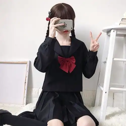 日系jk制服黑无本基础款学院风水手服夏季短袖上衣