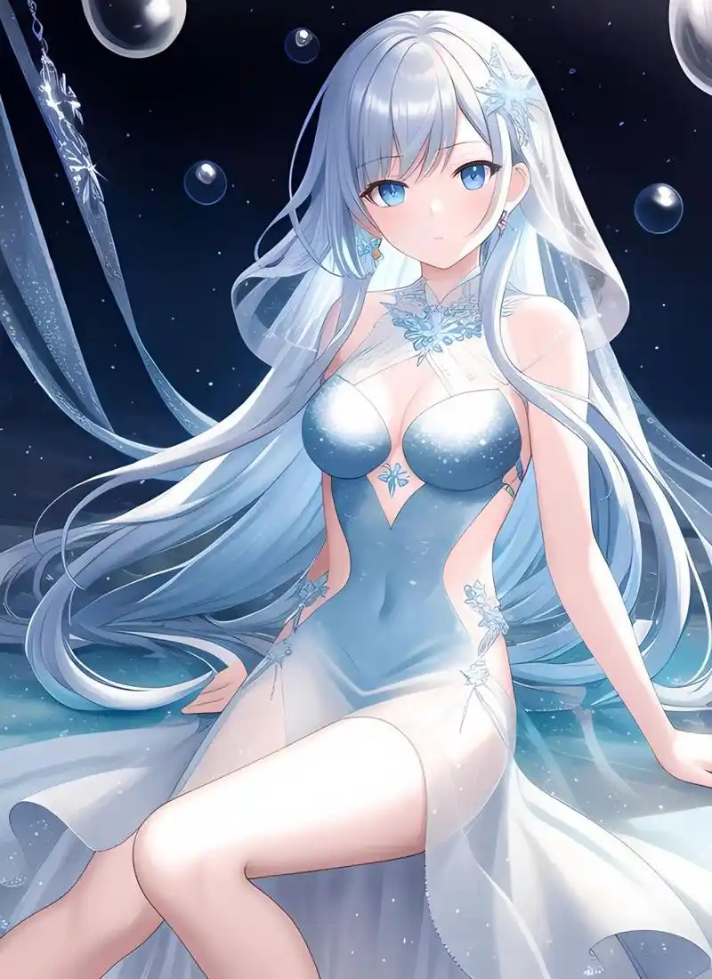 二次元美少女壁纸,冰雪公主,太美了