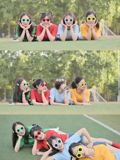 毕业照姿势大全沙雕四人照合集