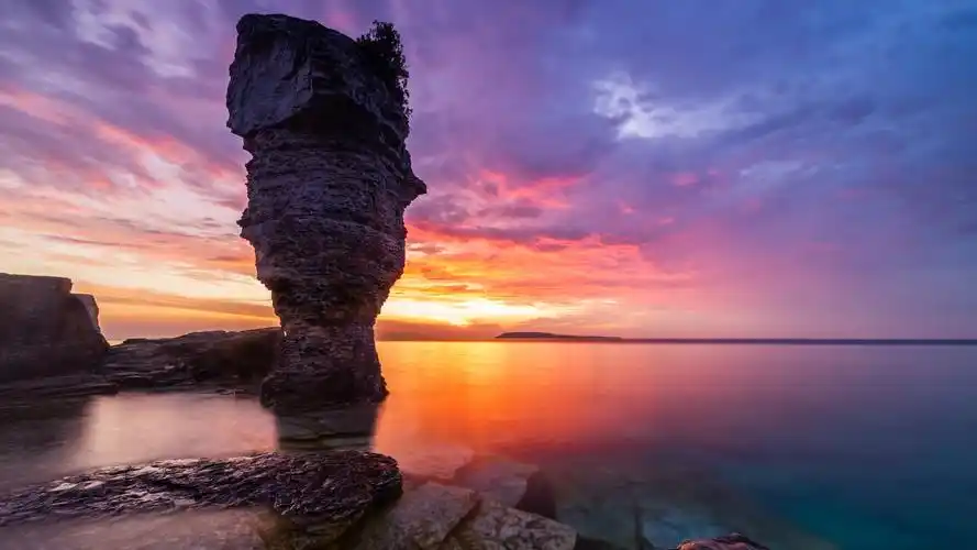 日落大海5k壁纸