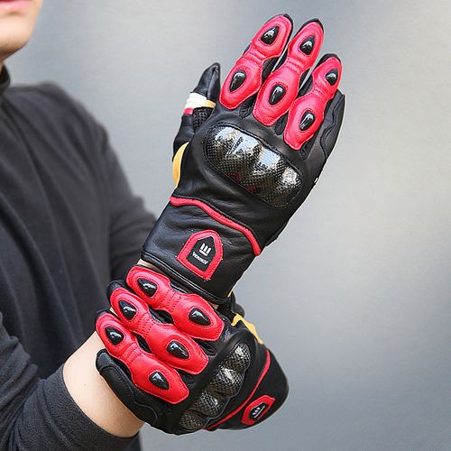 夏季机车手套真皮男士耐磨透气摩托车手套羊皮防滑哈雷机车手套