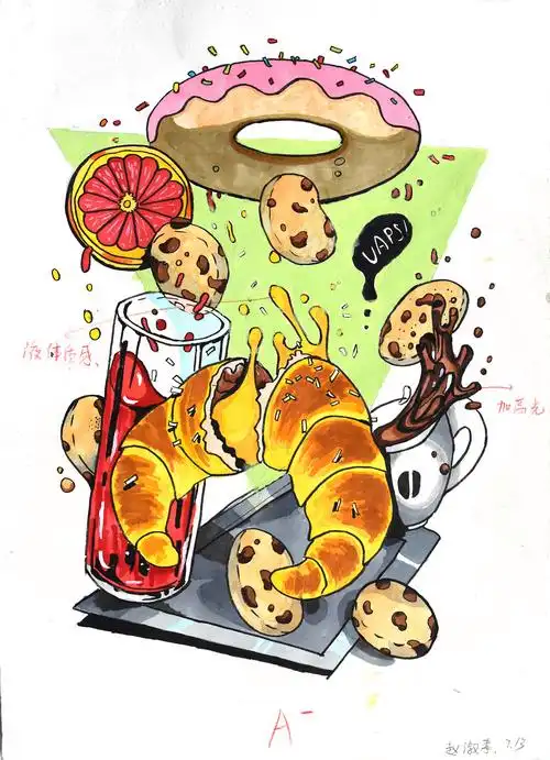 视觉传达设计手绘作品黑白装饰画手绘作品海报手绘作品