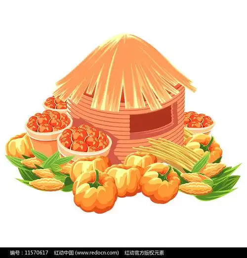 堆满的粮仓插画元素