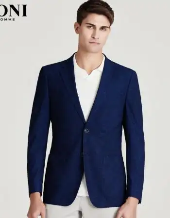 堡尼商务男装西装男时尚休闲西服青中年男士单西上衣ch261021a 深蓝