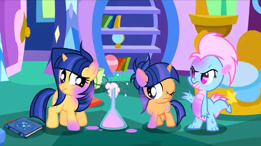 《小马宝莉》新的穗龙与紫悦孩子的魔法课!