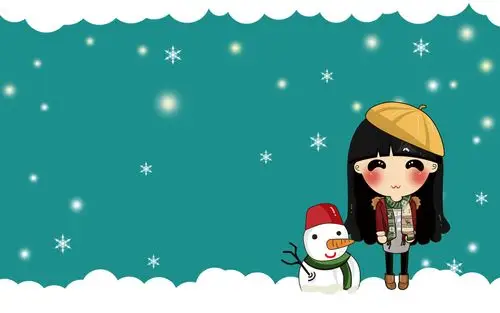 精美的手绘卡通可爱女生系列桌面壁纸高清