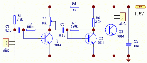 电容式麦克风电路图