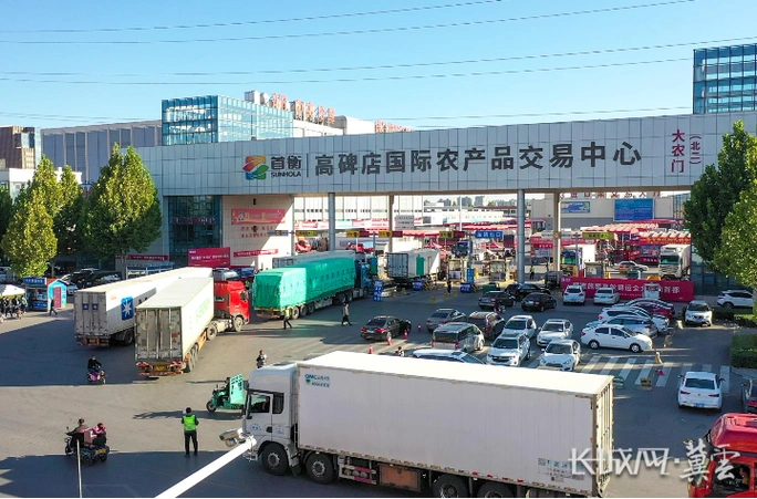 来自全国各地的农产品有序进场.