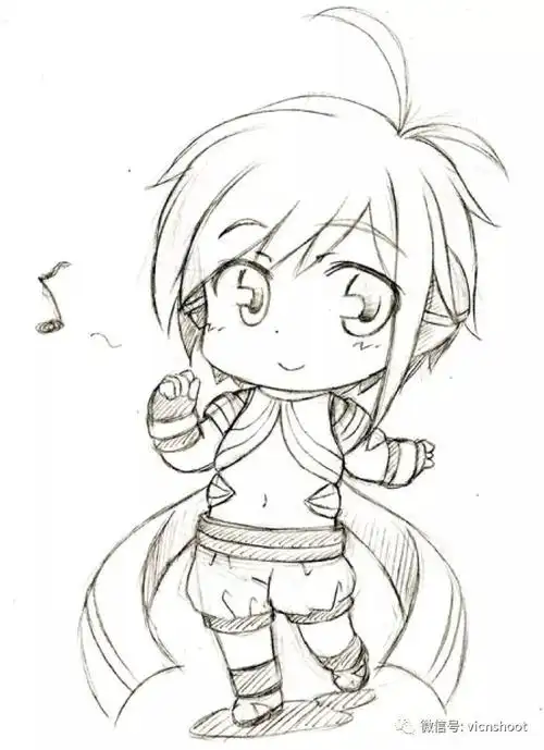 q版人特手绘线稿参考