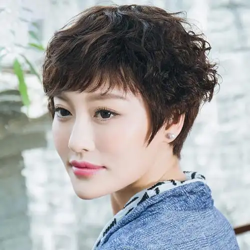 假发恒发全真短发短卷发中老年真人发丝蓬松透气整顶假发