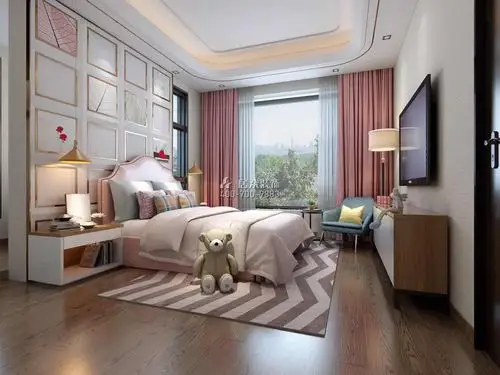 自建房600平方米现代简约风格别墅户型儿童房装修效果图