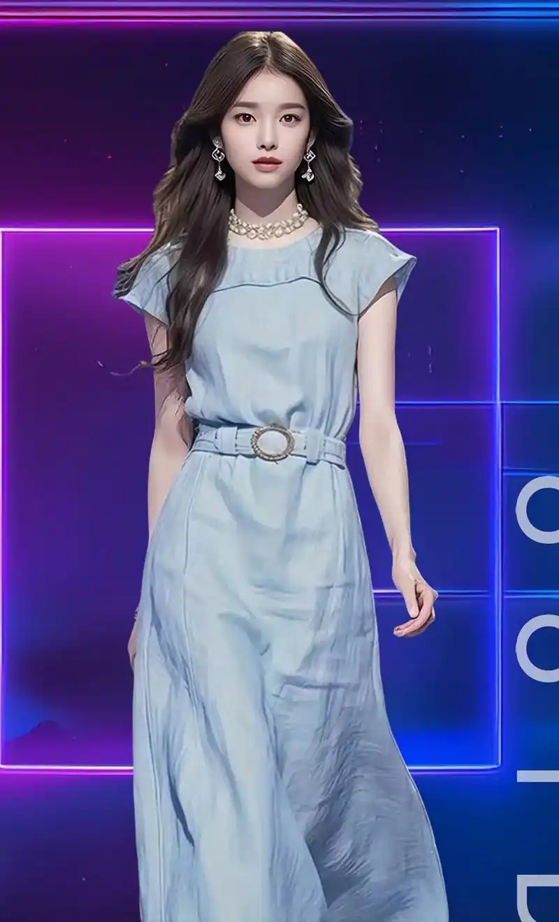 高级感蓝色系长裙! 法式气质蓝色收腰长裙,温柔又气质显白提气色