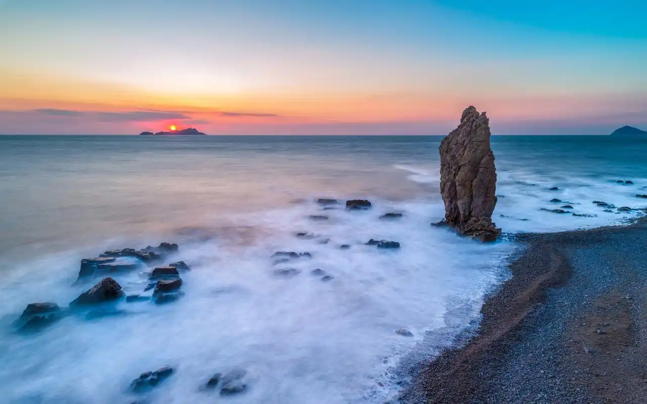 唯美落日海景高清图片电脑壁纸