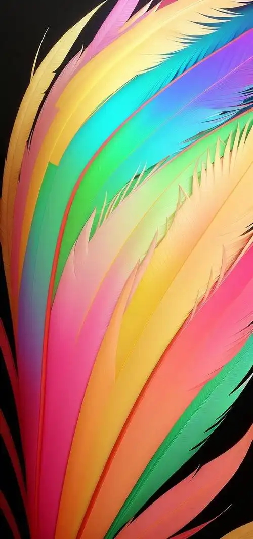 ai绘画壁纸:多彩羽毛,高清艺术彩色,4k超清画质