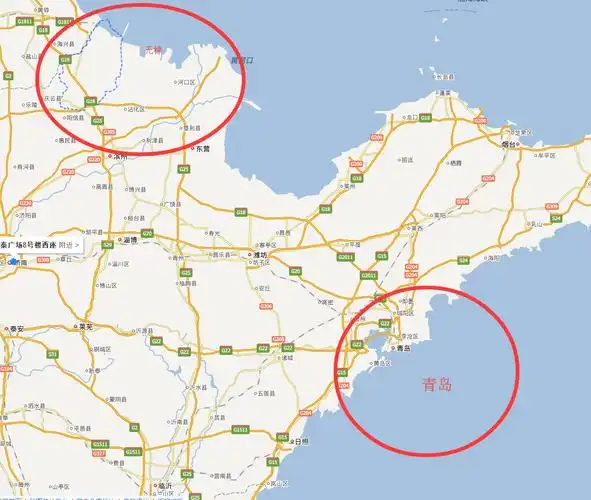 青岛在无棣哪个方向