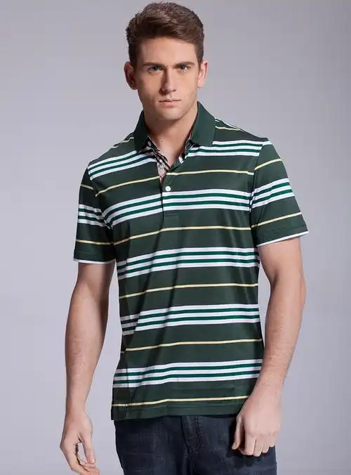 ts.eliot艾里托 桑蚕丝男士商务休闲短袖polo衫t恤 mb12254 69/绿条 l