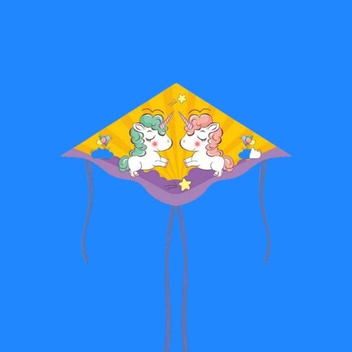 儿童大人风筝三角小风筝微风易飞初学者带线轮新款小清新图案