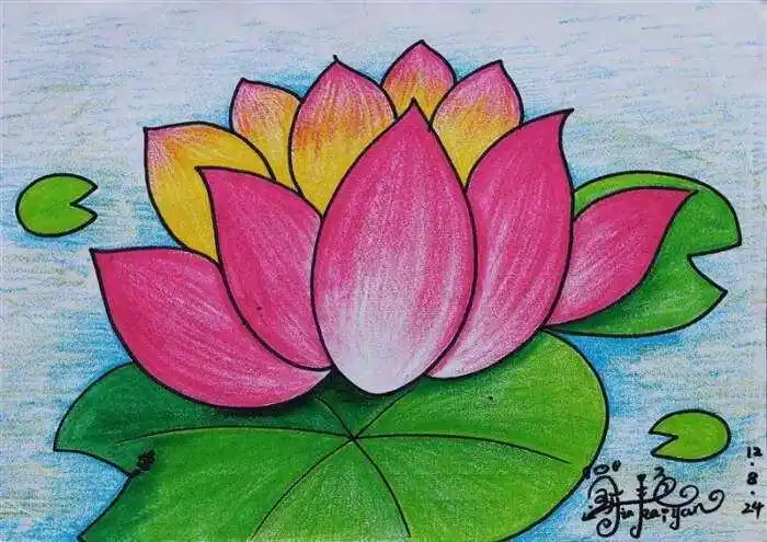 三年级本周完成:儿童画 荷