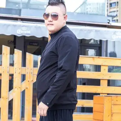 2018秋季新款胖哥潮牌大码男装圆领男士长袖t恤加肥加大体恤上衣