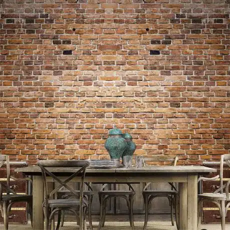 复古怀旧壁纸ktv咖啡厅个性酒吧客厅沙发背景墙砖墙纸大型壁画