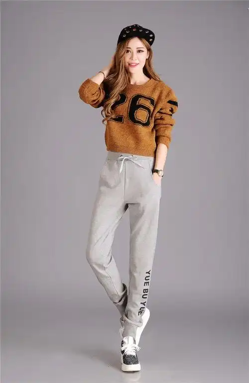 2016春秋运动裤小脚哈伦休闲裤女装宽松长裤子卫裤