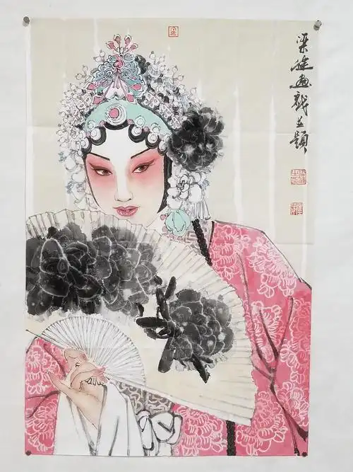 当代戏曲人物画名家一一梁健于8月26日一8月29日做客聚文堂画廊举办