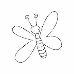 虚线形状可爱的蝴蝶动物,有翅膀和眼睛矢量插图照片