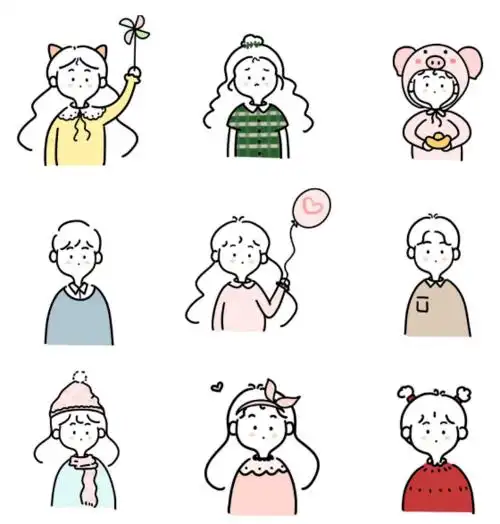 手账素材人物简笔画