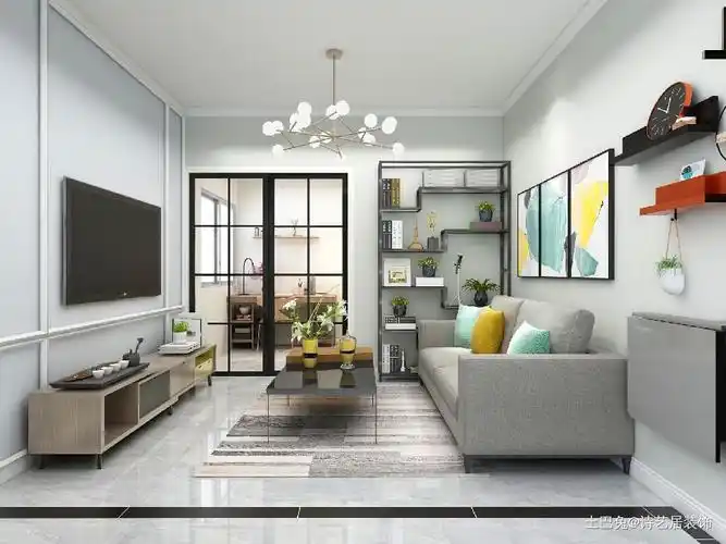 89㎡两室改三居室,斑斓的灰三居现代简约家装装修案例效果图