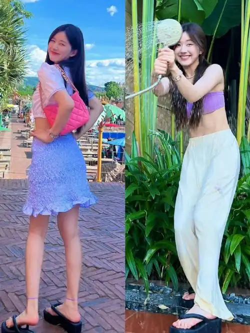 赵露思对拖鞋的执念有多深##赵露思穿了小时候的凉鞋吧