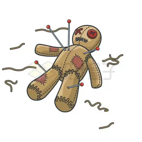 巫蛊之术针扎小人诅咒布娃娃5848269矢量图片免抠素材 休闲娱乐-第1张