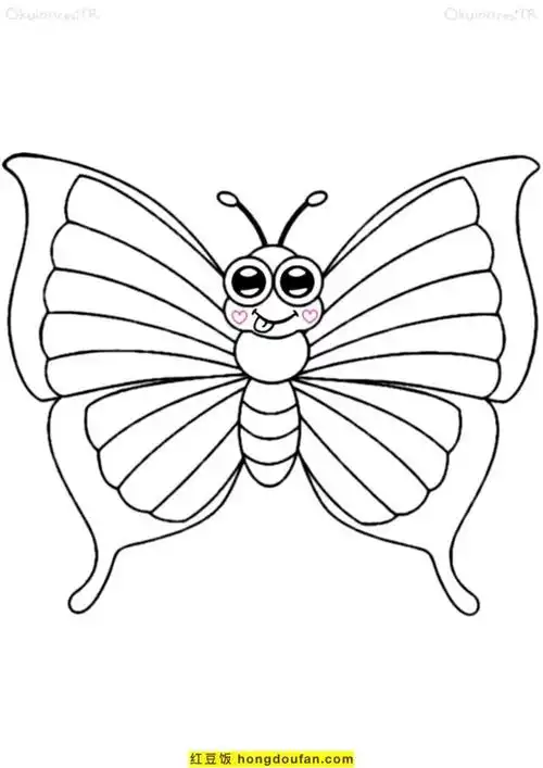 加涂色(10张孩子们都可以轻松学习绘画的漂亮蝴蝶卡通儿童简笔画)(5)