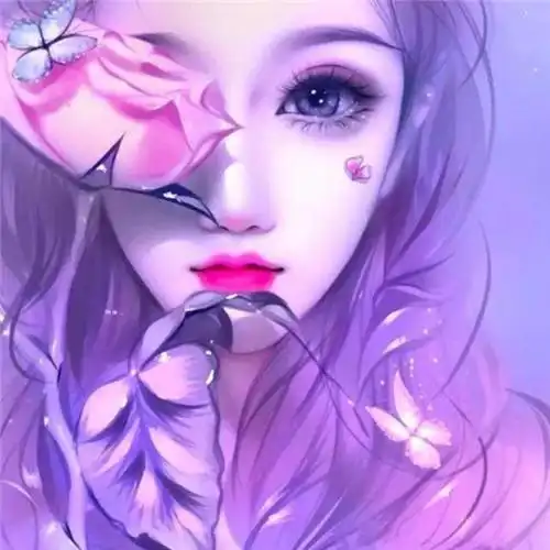 清新脱俗的手绘女子头像图片