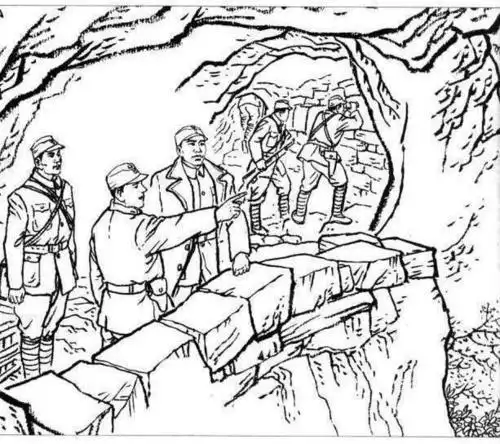 八路军打仗简笔画带颜色