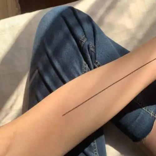 简约苏小木直线纹身贴 死亡射线虾线半臂线条防水男个性持久生命线女