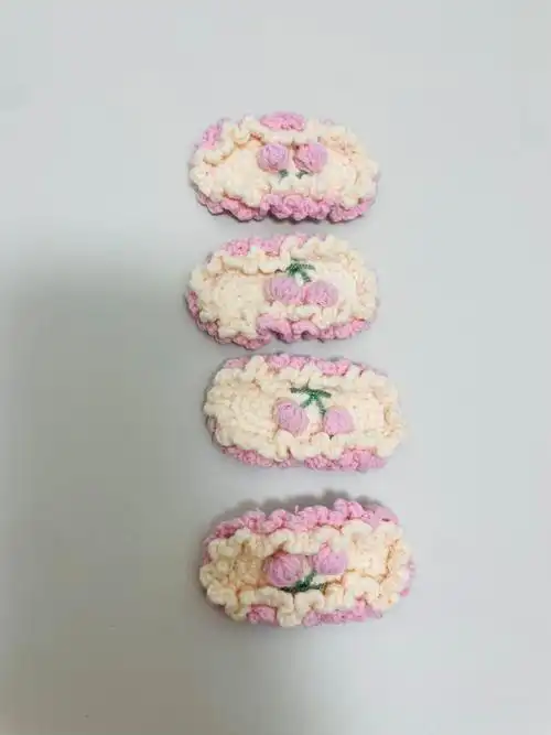 爆款樱桃发夹#毛线钩织   #手工发夹  #钩织 #发夹  #钩针图解