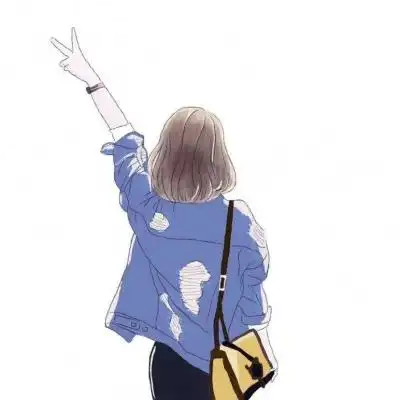 手绘动漫背影女头 高清简单大方好看的背影头像女动漫手绘图片_女生