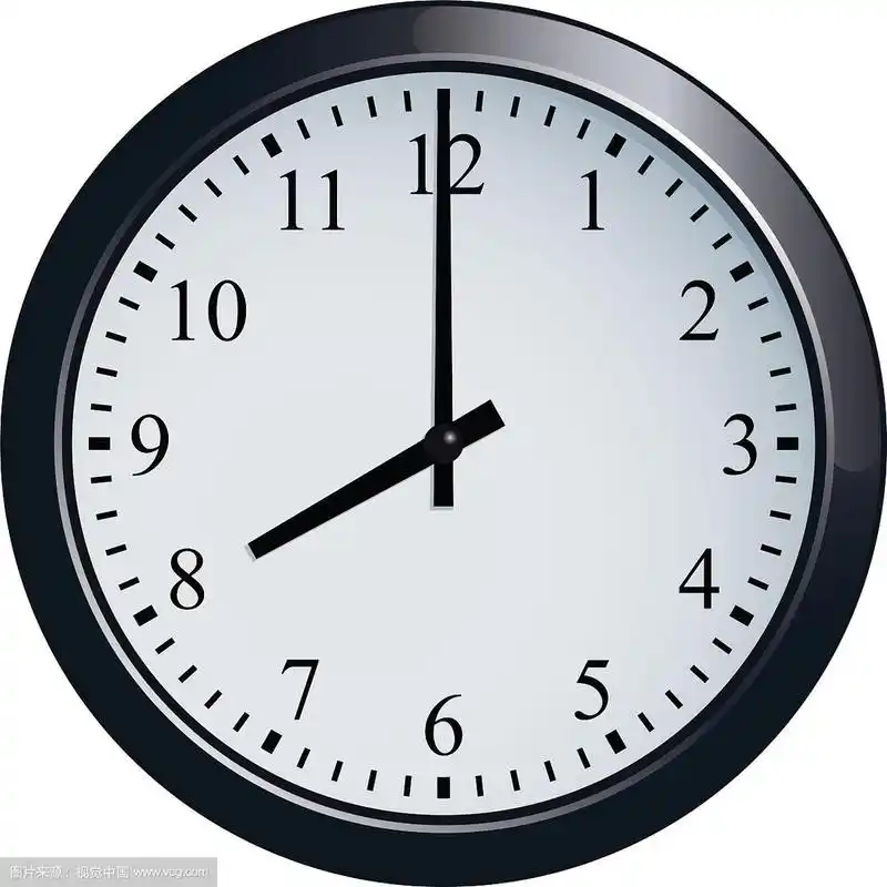 挂钟设置在8点钟