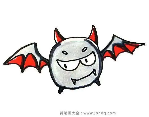 q版小恶魔简笔画就完成啦卡通魔鬼简笔画画法步骤万圣节恶魔怎么画