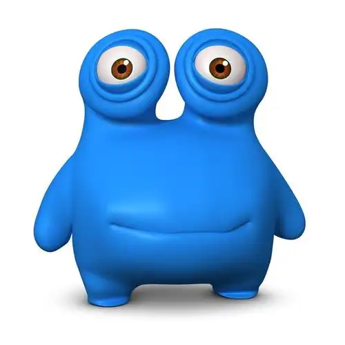 蓝色外星人,卡通怪兽