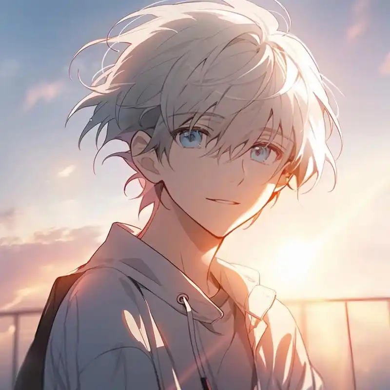 动漫头像|白发男头(3)