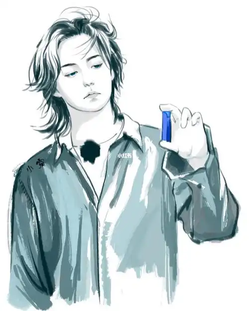 摸一张正正#尹正  #手绘头像  #手绘  #水墨画  #故事感  #氛围感