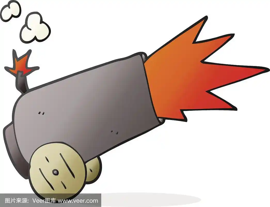 卡通,炮,可爱的,矢量,图像