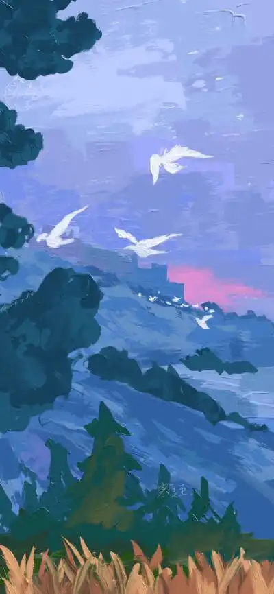 手机可爱小清新卡通油画壁纸聊天背景