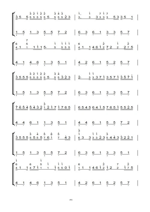 1 卡农(c调浓情版)帕赫贝尔(原版)钢琴双手简谱 钢琴谱