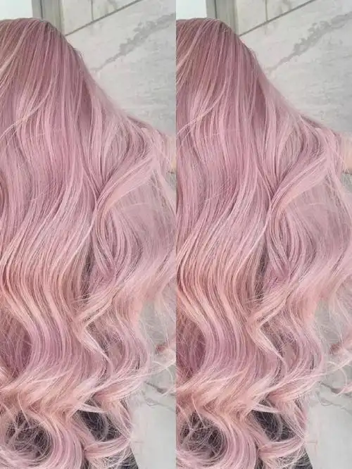 为了好看褪色染了显白又显嫩的粉色发色